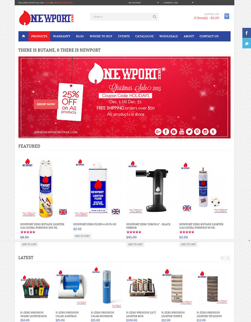 Newport Butane e-commerce website digital marketing seo